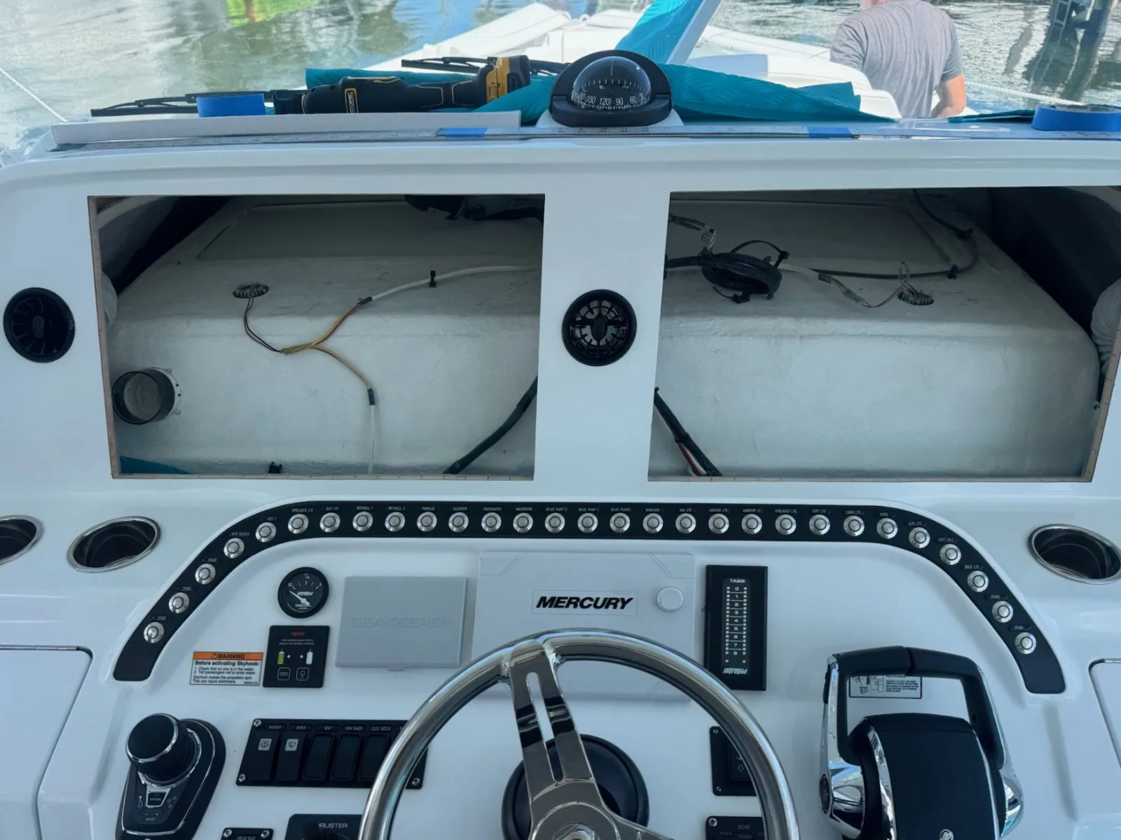 Before: the same helm with an empty dash