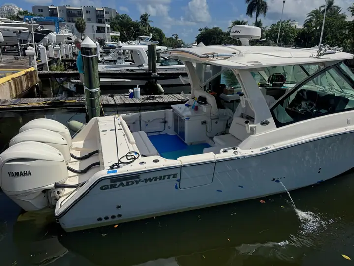 Finished boat at the dock