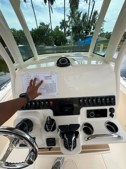 Paper template laid out on a helm