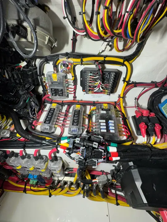 Clean, labeled console wiring
