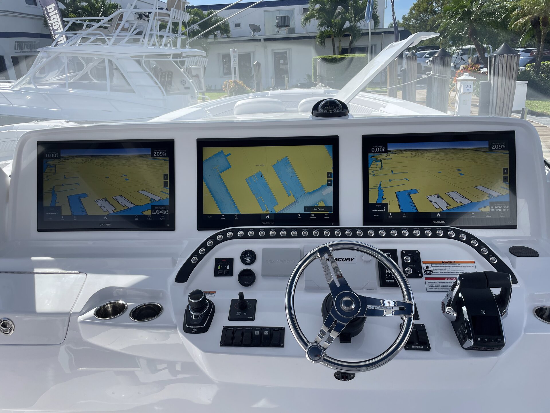 Intrepid helm triple Garmin Mercury